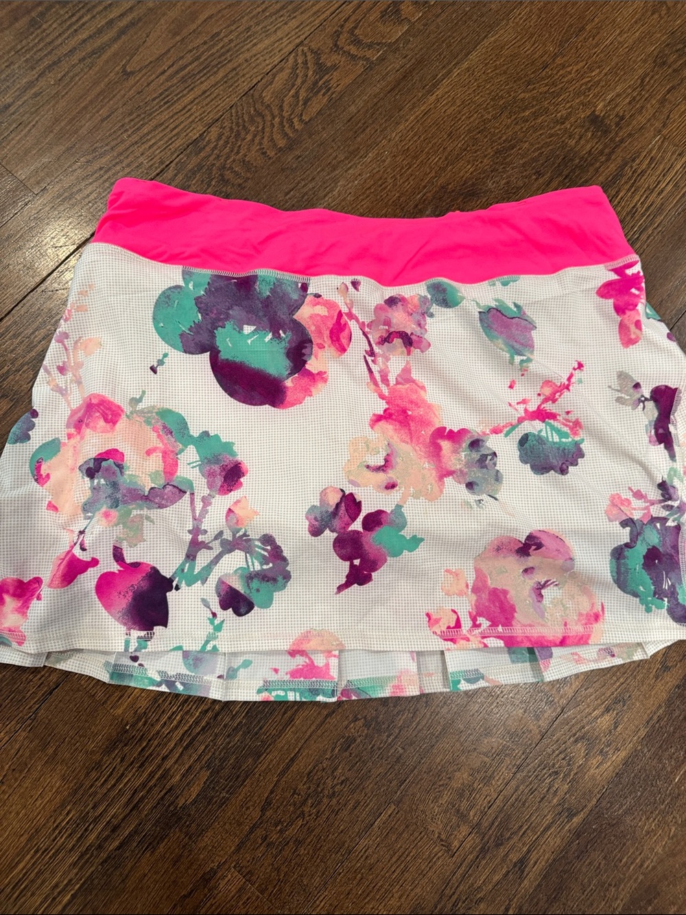 lululemon Floral Active Skirt with Hot Pink Waistband